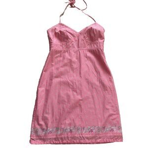 VTG 2003 Y2K GAP Pink Floral Babydoll Dress 8 Halter Sundress coquette Barbie